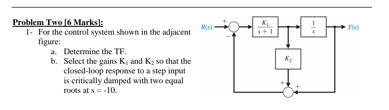 Solved Problem Six [6 Marks : Using the signal flow graph | Chegg.com