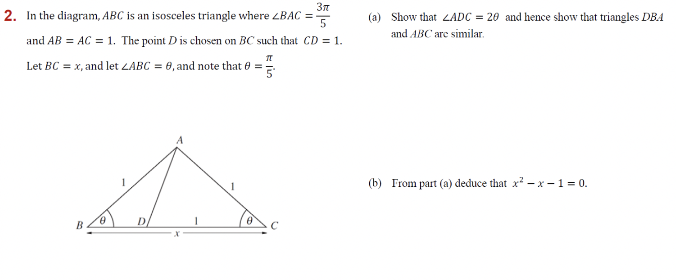 Solved 2. In the diagram, ABC is an isosceles triangle where | Chegg.com