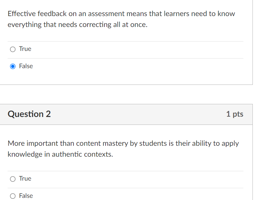 Solved Effective feedback on an assessment means that | Chegg.com