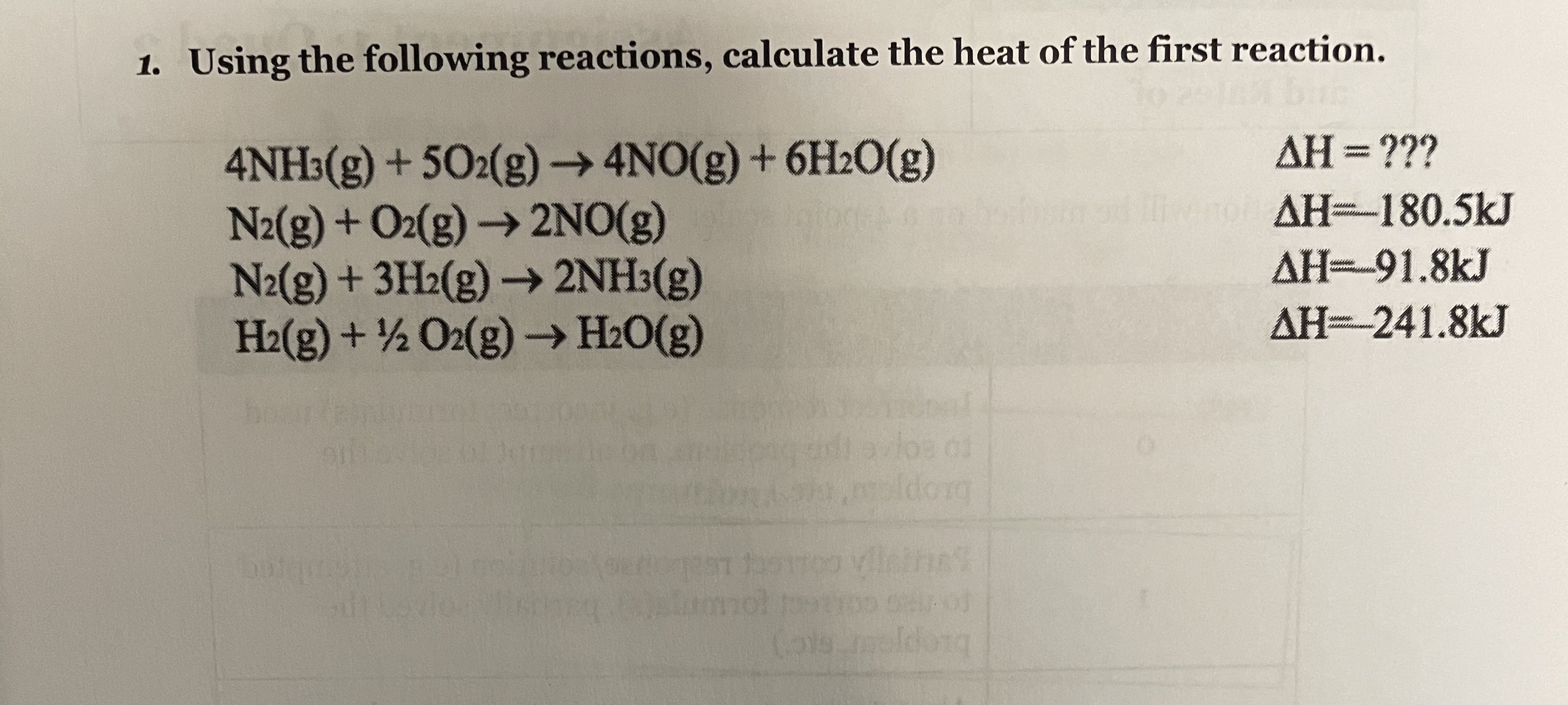 Solved 1. Using The Following Reactions, Calculate The Heat | Chegg.com