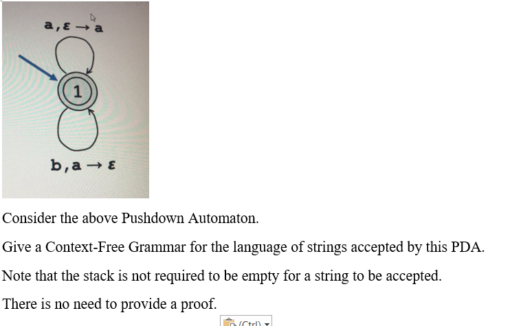 Solved Consider the above Pushdown Automaton. Give a | Chegg.com