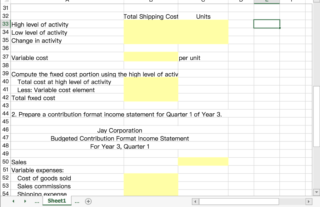 Solved 1. Analyze a mixed cost using a scattergraph plot and