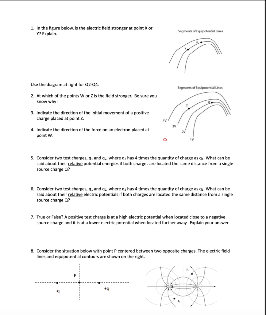 Solved 1. In The Figure Below, Is The Electric Field | Chegg.com