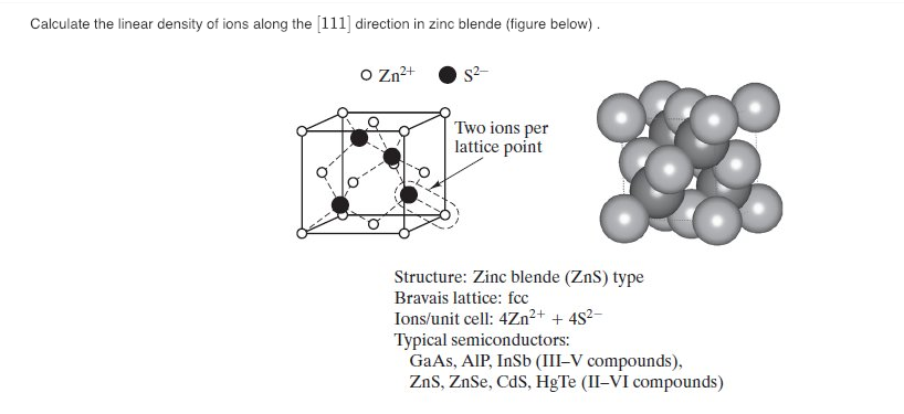 Solved Calculate the linear density of ions along the [111] | Chegg.com