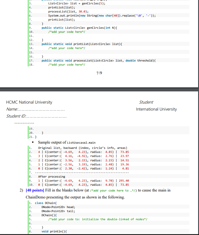 Part Ii Programming You Can Use Class Circle In Chegg Part Ii Programming You Can Use Class Circle In Chegg
