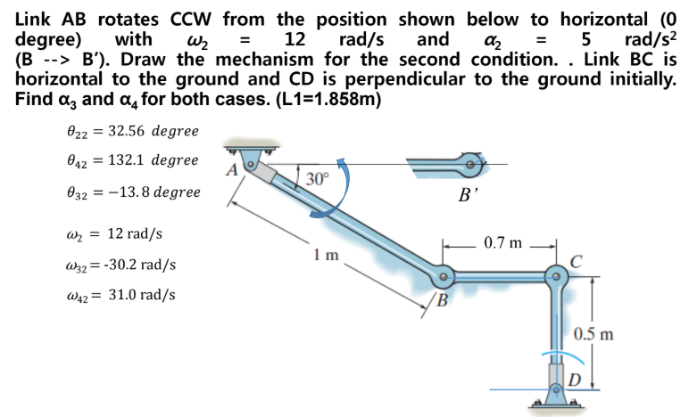 Abc Ccw Rotation Solved Link AB rotates CCW from the position shown below to | Chegg.com