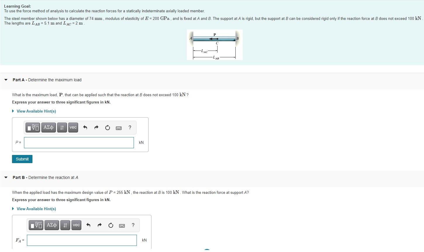 Solved Learning Goal: To Use The Force Method Of Analysis To | Chegg.com