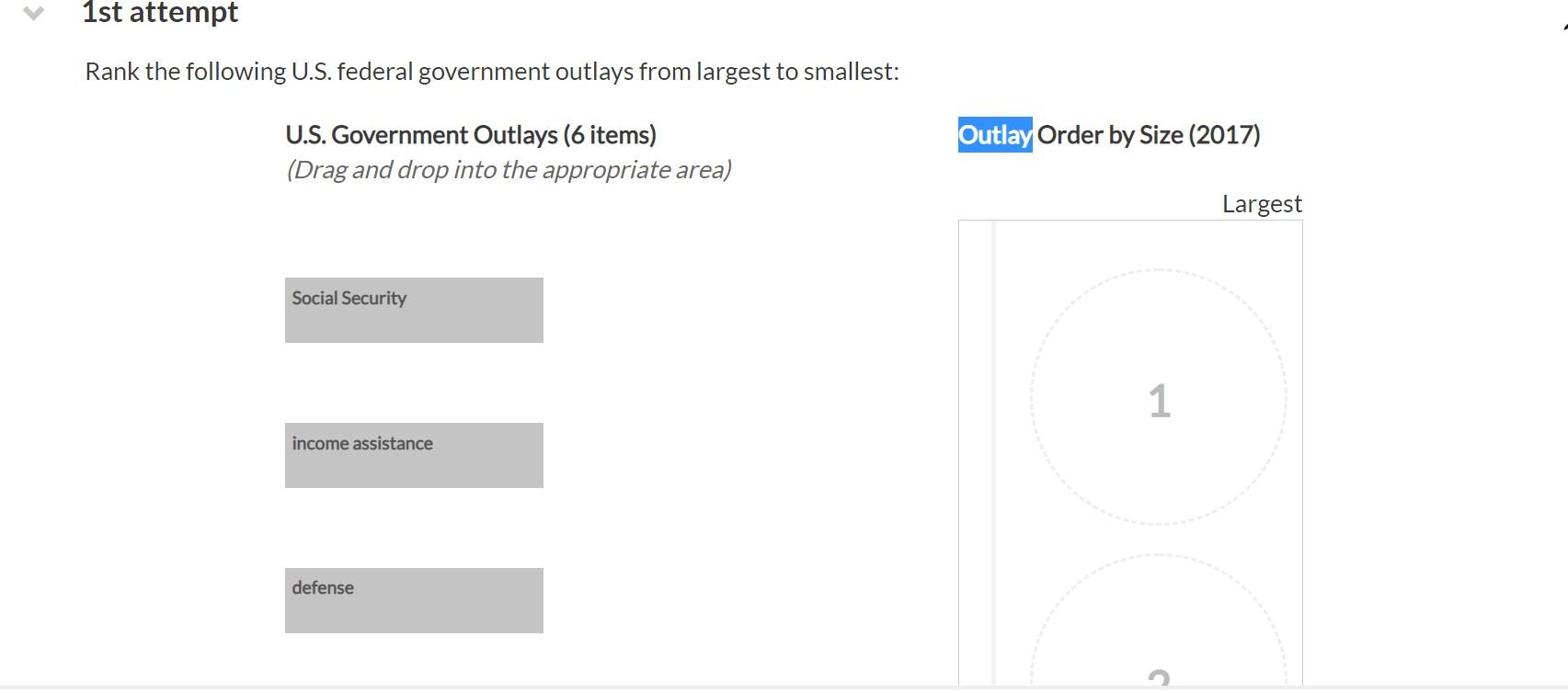 Solved Rank The Following U S Federal Government Outlays Chegg