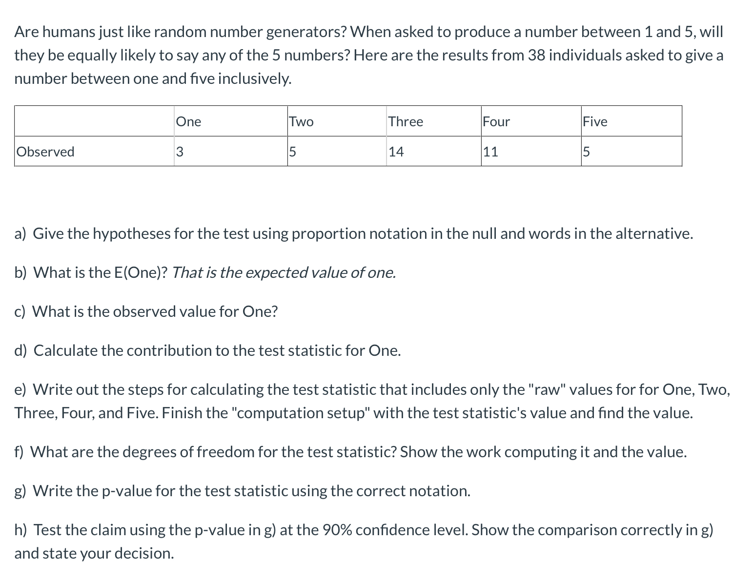 Solved Are humans just like random number generators? When | Chegg.com
