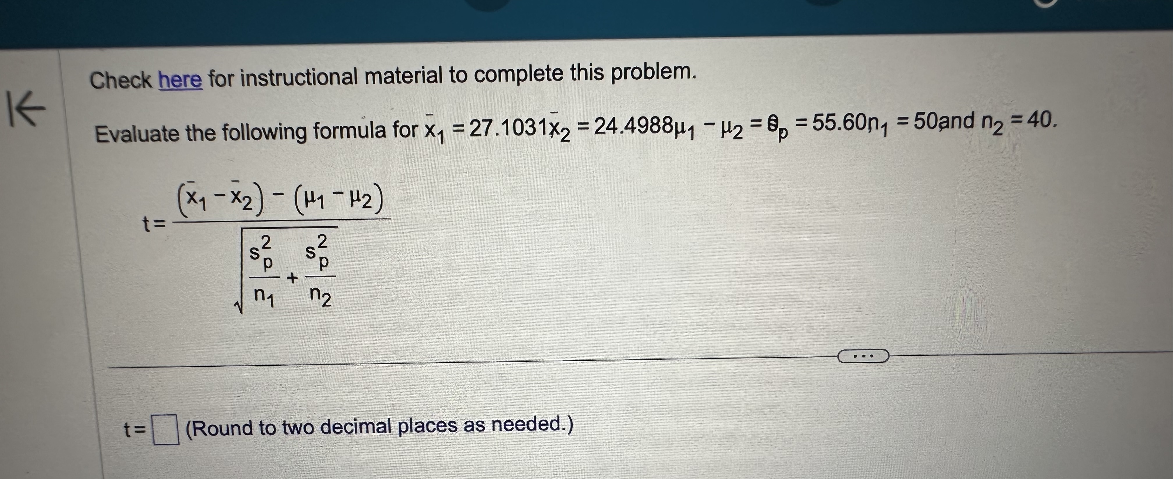 Solved Check here for instructional material to complete | Chegg.com