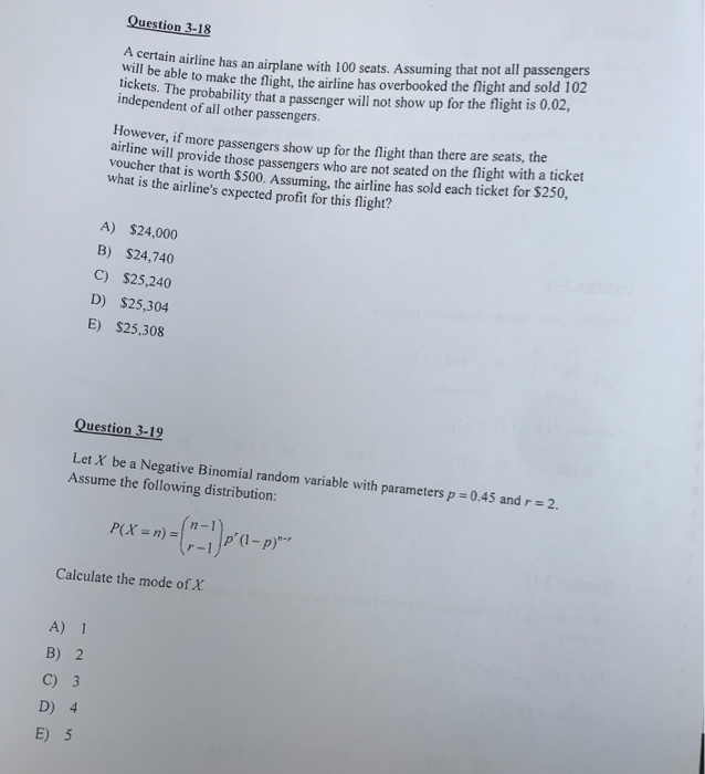 Solved Question 3-18 certain airline has an airplane with | Chegg.com