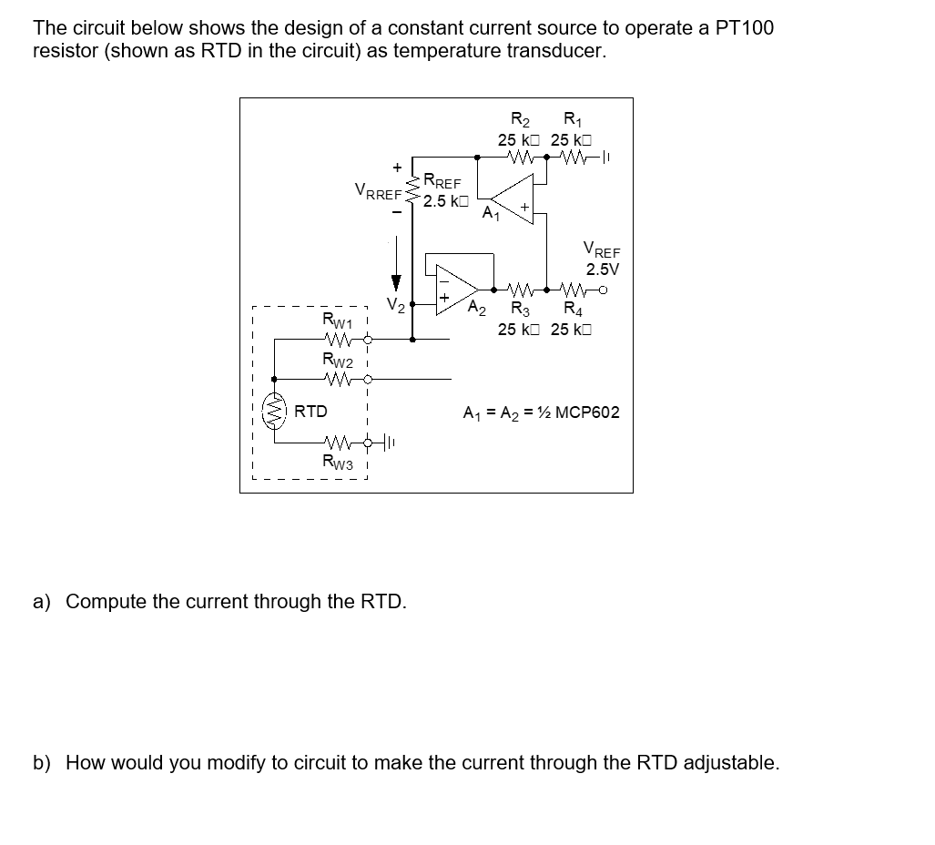 Solved The circuit below shows the design of a constant | Chegg.com