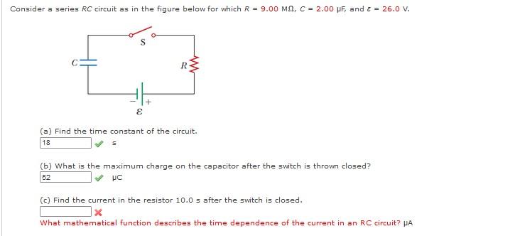 Solved Consider a series RC circuit as in the figure below | Chegg.com