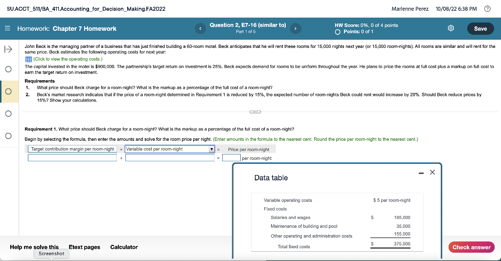 Solved John Beck is the managing partner of a business that