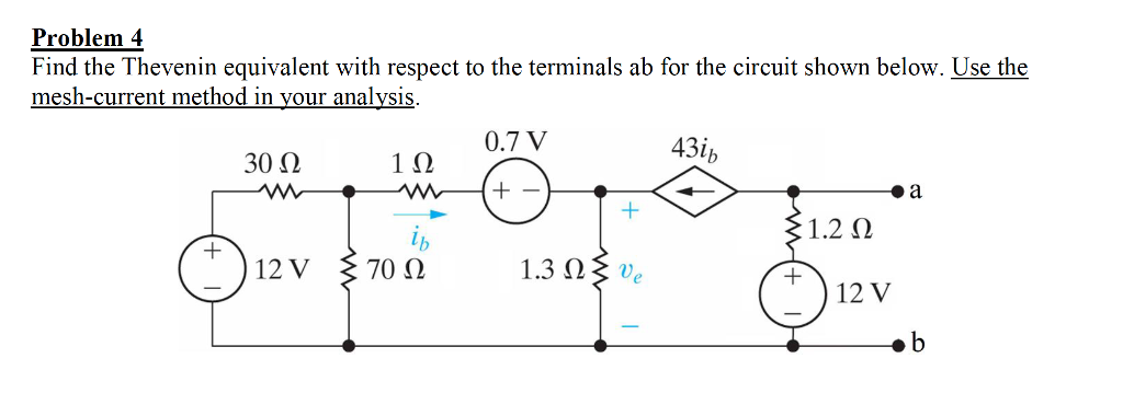 Solved Problem 4 Find the Thevenin equivalent with respect | Chegg.com