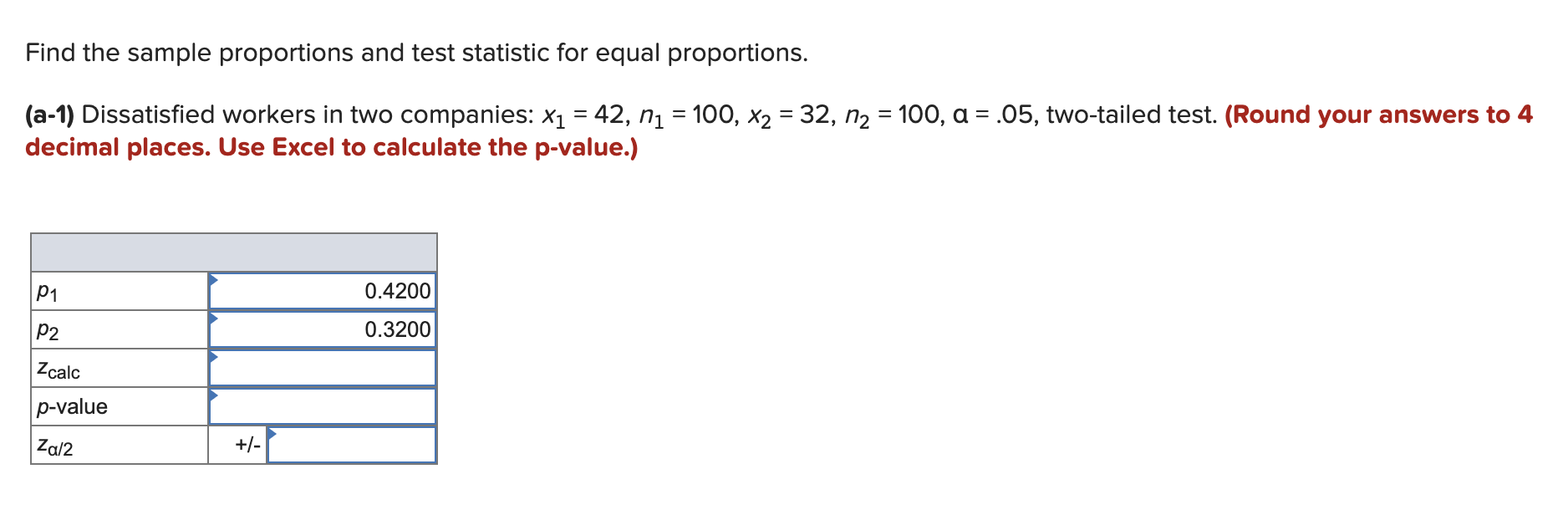 Solved Find The Sample Proportions And Test Statistic For | Chegg.com