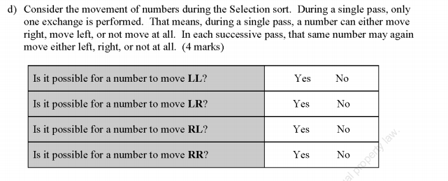 Solved d) Consider the movement of numbers during the | Chegg.com