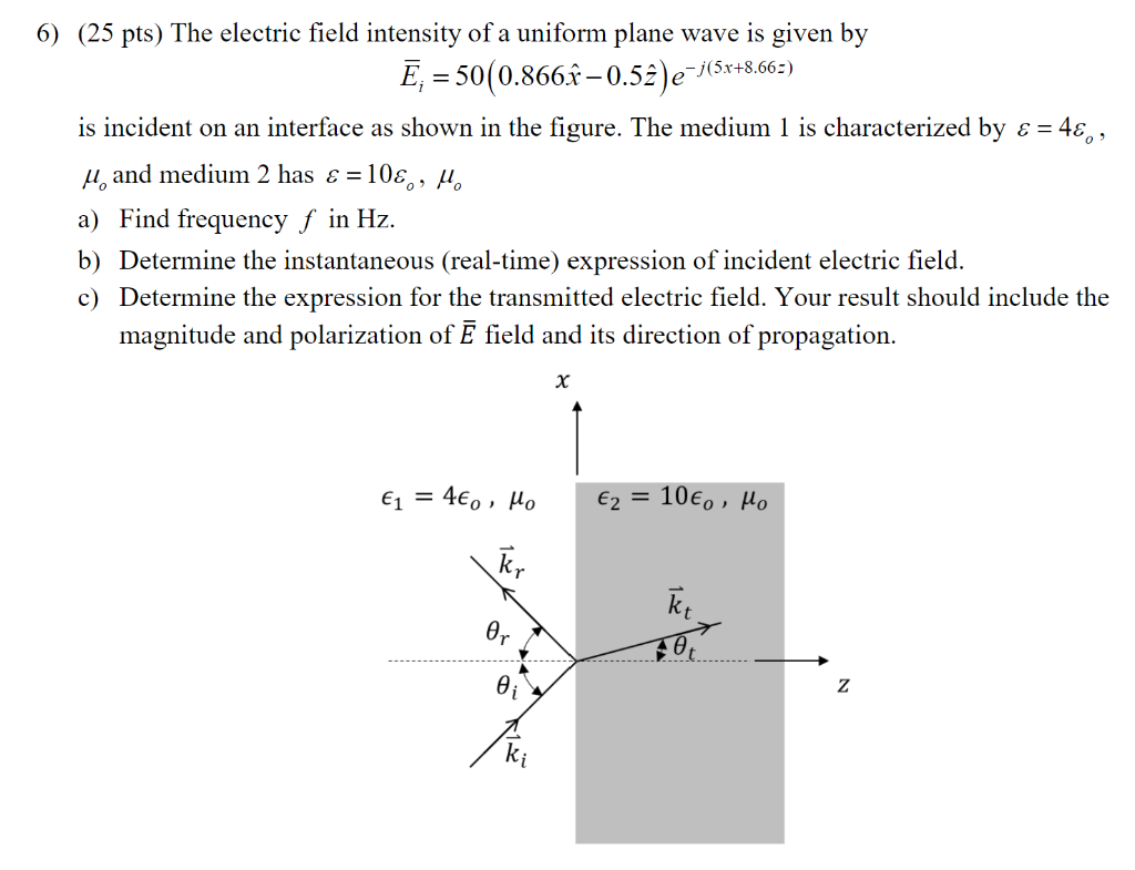 Solved 5x 8 663 6 25 Pts The Electric Field Intens Chegg Com