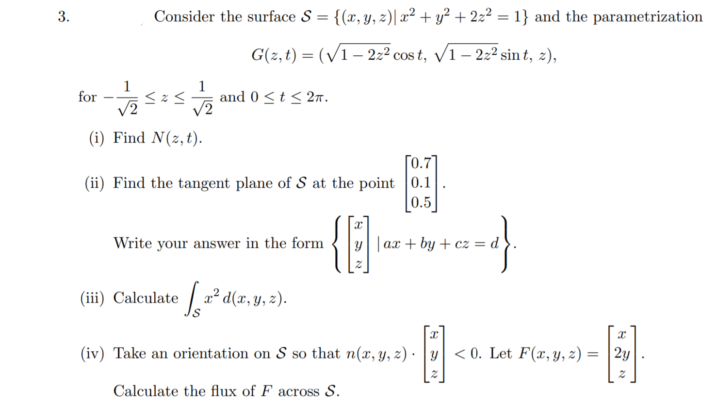 Solved 3 Consider The Surface S X Y Z X2 Y2 Chegg Com