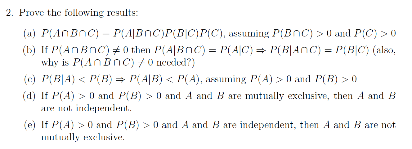 Solved 2. Prove the following results a P ANBNC Chegg