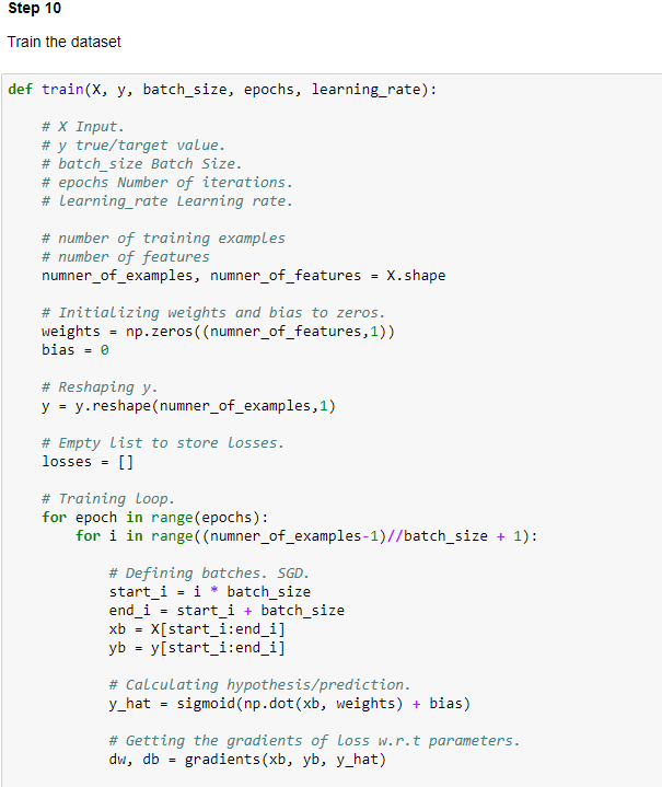 Solved def predict(X, w, b): # X Input. # Calculating | Chegg.com
