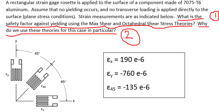 Solved A rectangular strain gage rosette is applied to the | Chegg.com