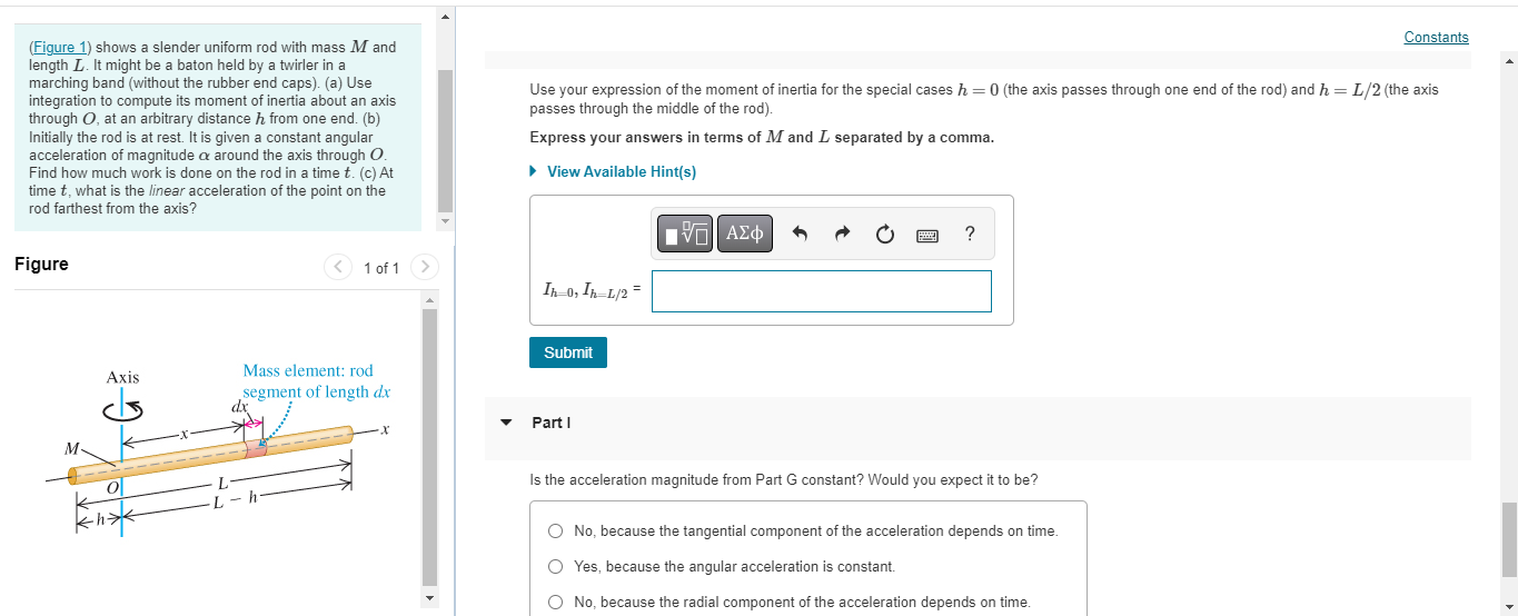 Solved (Figure 1) shows a slender uniform rod with mass M | Chegg.com