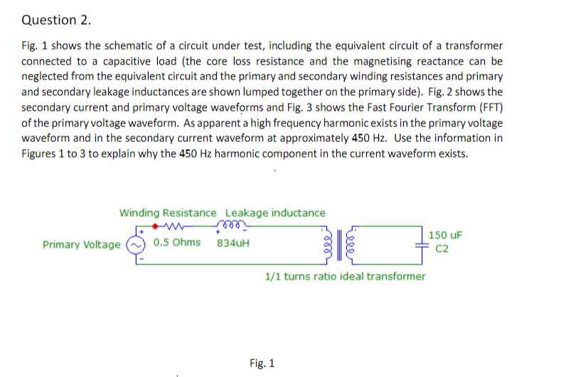 Solved Fig. 1 shows the schematic of a circuit under test, | Chegg.com