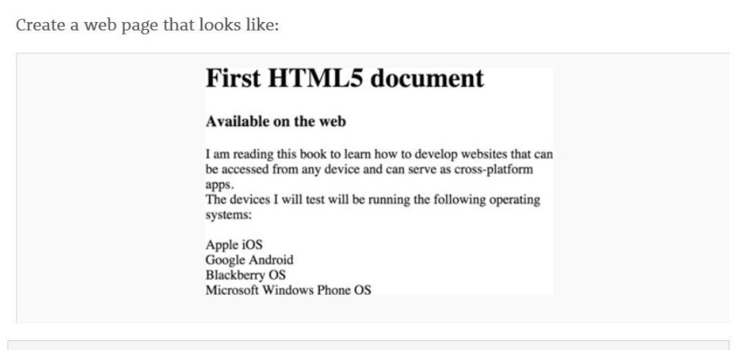 Solved Create a web page that looks like: First HTML5 | Chegg.com