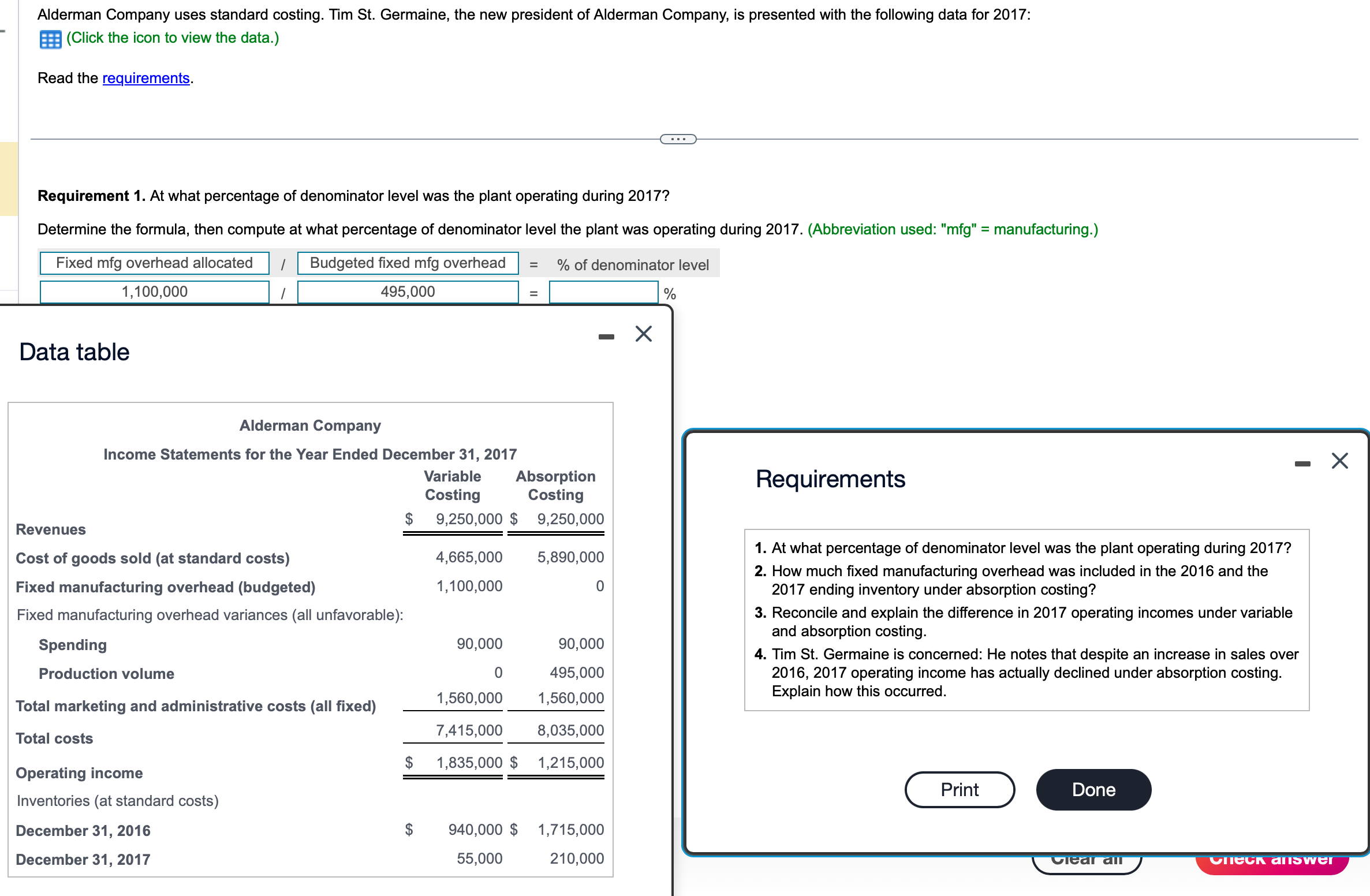 Solved Alderman Company uses standard costing. Tim St.