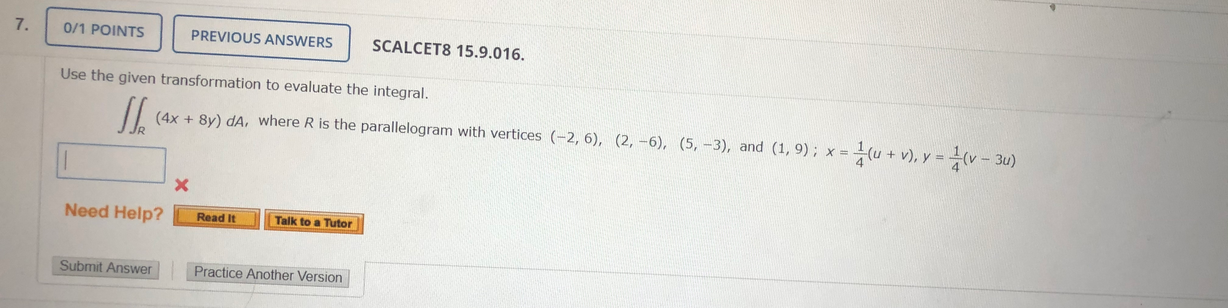 Solved Use The Given Transformation To Evaluate The Integ Chegg Com