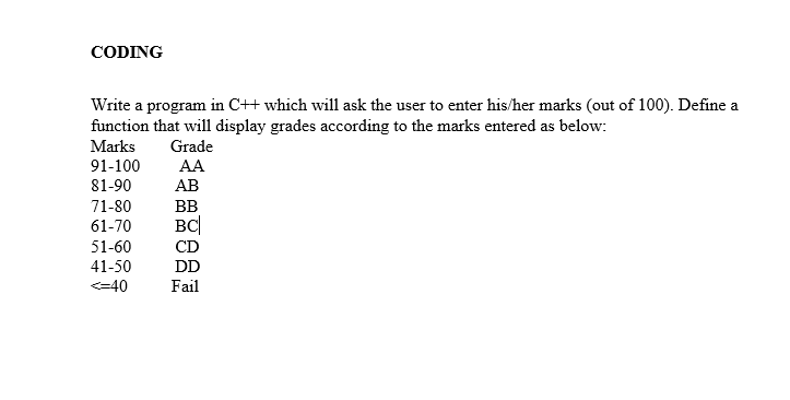 Solved CODING a Write a program in CH which will ask the | Chegg.com