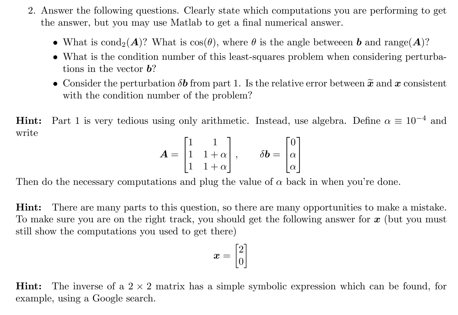 Solved onsider the least-squares problem Ax≅b with the | Chegg.com