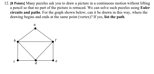 12 8 Points Many Puzzles Ask You To Draw A Picture Chegg Com