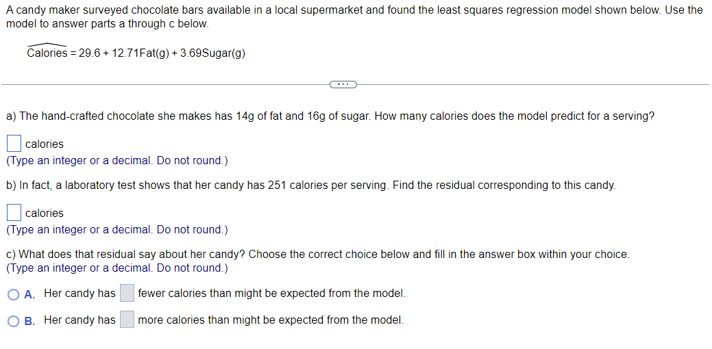 Solved A candy maker surveyed chocolate bars available in a | Chegg.com
