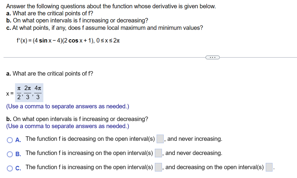 Solved Answer The Following Questions About The Function | Chegg.com