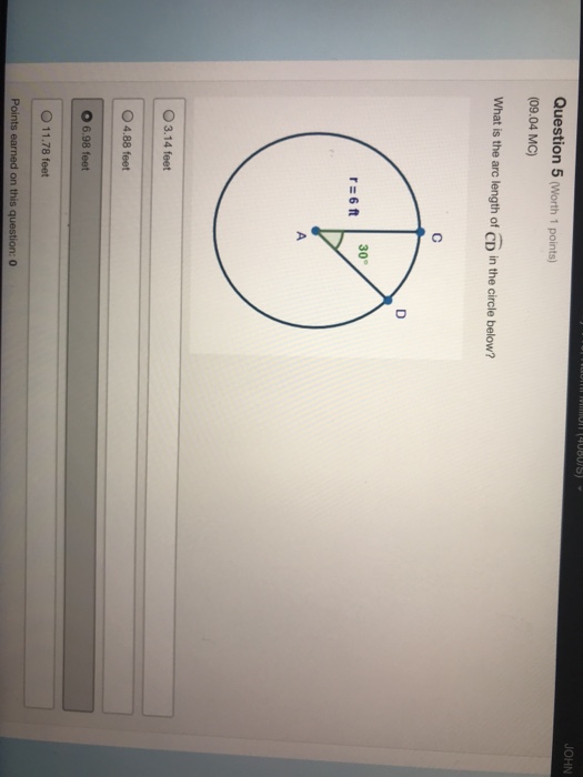 Solved JOHN Question 5 (Worth 1 points) (09.04 мс) What is | Chegg.com