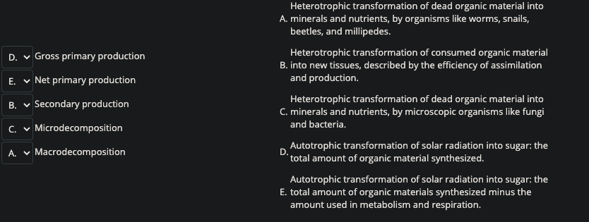 Solved B. Biome B. F. Community C. Population One Organism | Chegg.com