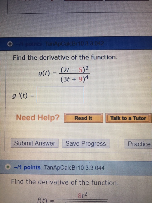 solved-find-the-derivative-of-the-function-g-t-2t-chegg