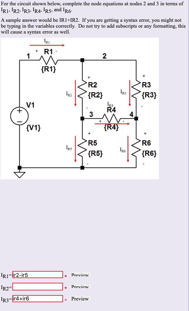 Solved For the circuit shown below, complete the node | Chegg.com