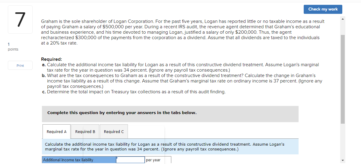 Solved Graham is the sole shareholder of Logan Corporation. | Chegg.com