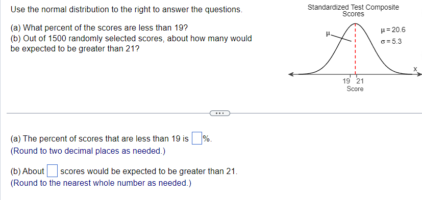 Solved Use The Normal Distribution To The Right To Answer | Chegg.com