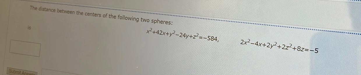 Solved The distance between the centers of the following two | Chegg.com