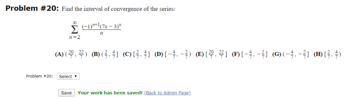 Solved Problem Find The Interval Of Convergence Of T Chegg Com