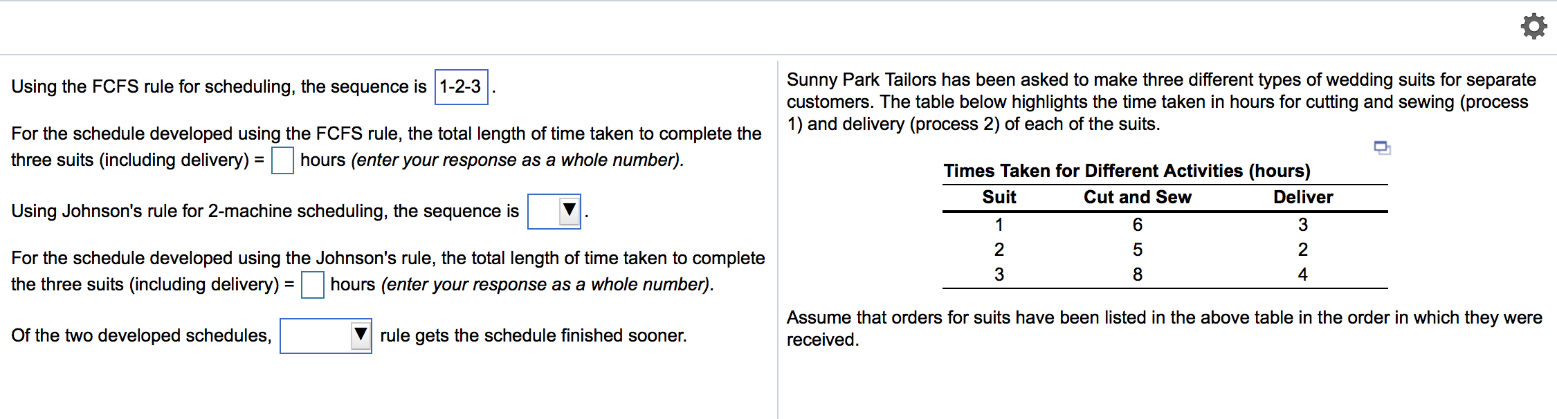 Solved Using the FCFS rule for scheduling, the sequence is | Chegg.com