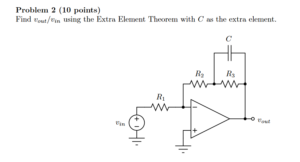 Solved Problem 1 (10 points) Find vout /iin using the Extra | Chegg.com