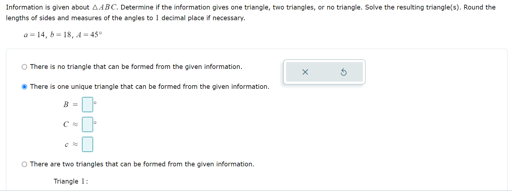 Solved Information is given about ABC. Determine if the | Chegg.com
