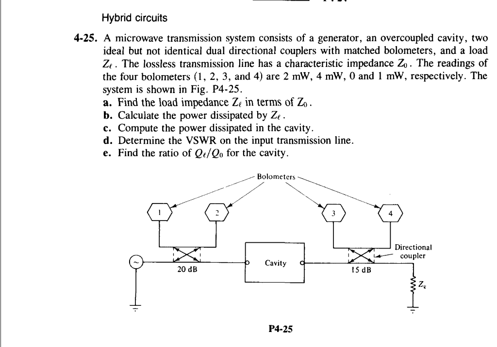 Solved 4-25. A microwave transmission system consists of a | Chegg.com