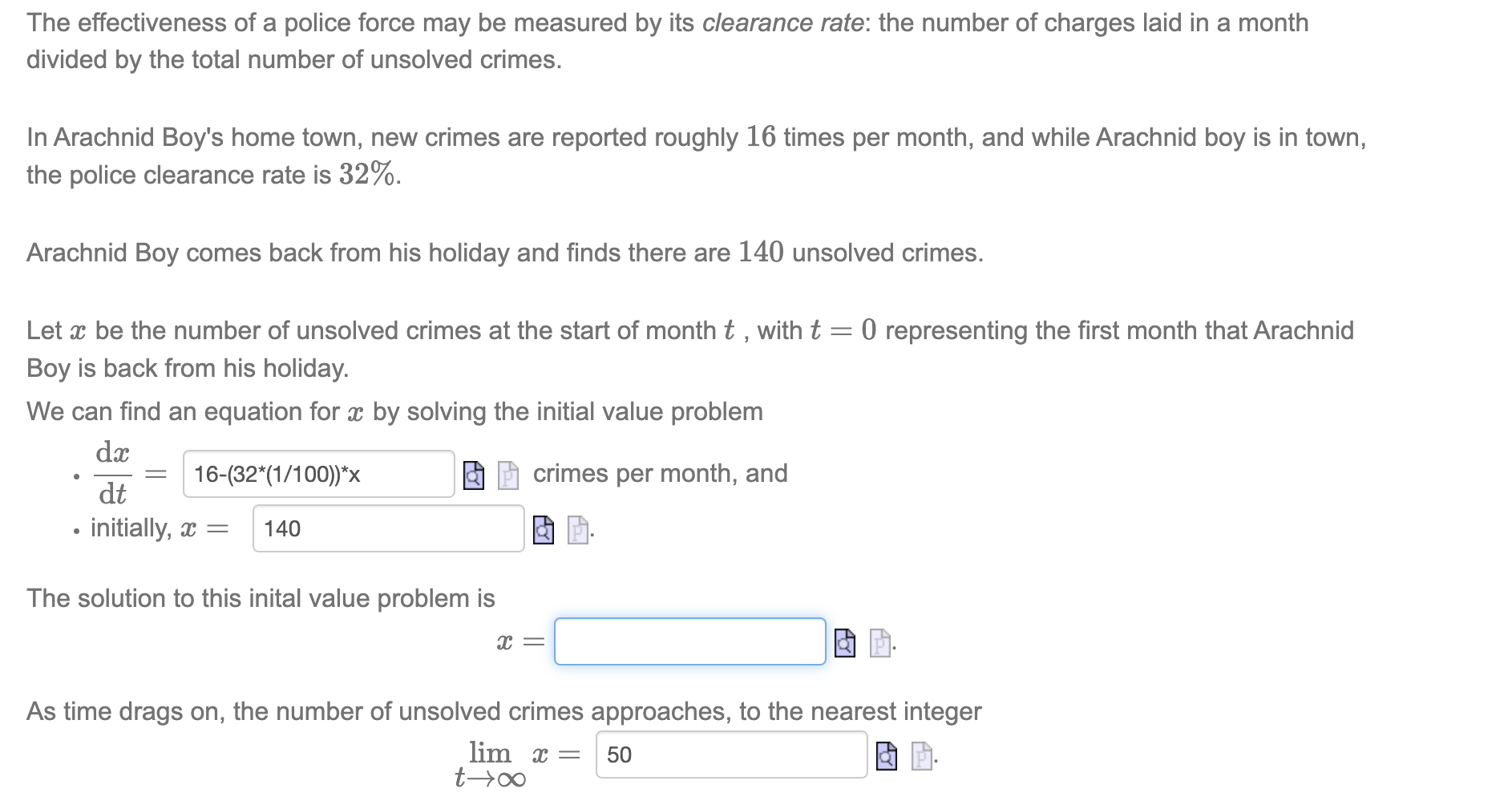 Solved The effectiveness of a police force may be measured | Chegg.com