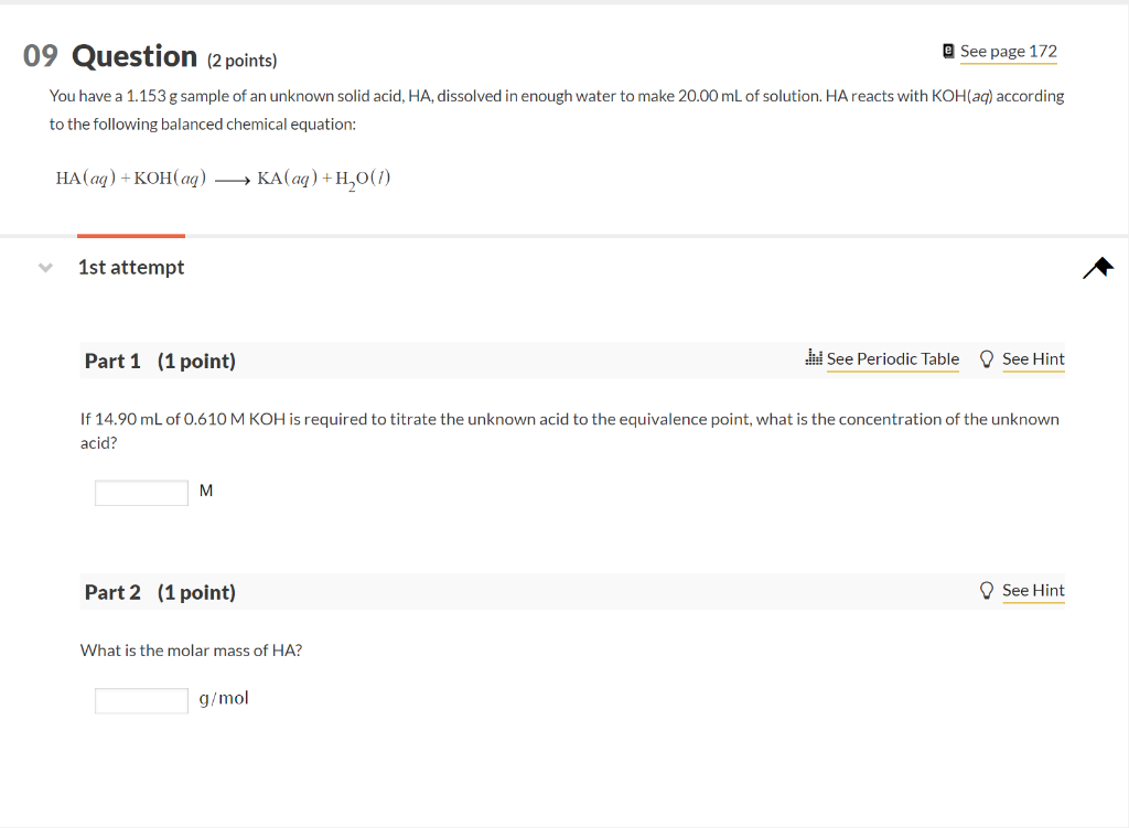 Solved 9 Question ( 2 points) E See page 172 You have a | Chegg.com